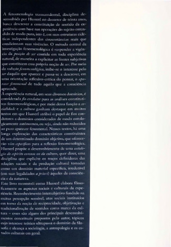 SOCIALIDADE E CULTURA EM HUSSERL
