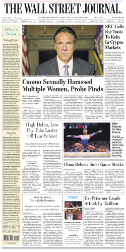 Wall Street Journal Wednesday August 4, 2021