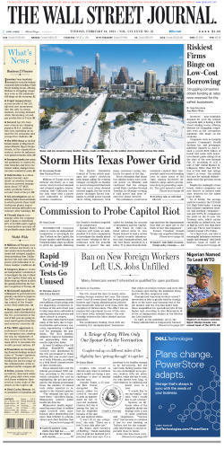 Wall Street Journal Tuesday February 16, 2021