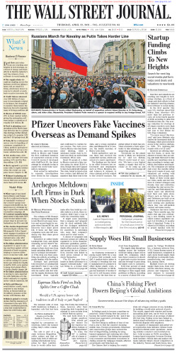 Wall Street Journal Saturday April 22, 2021