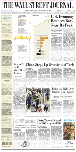 Wall Street Journal Friday April 30, 2021
