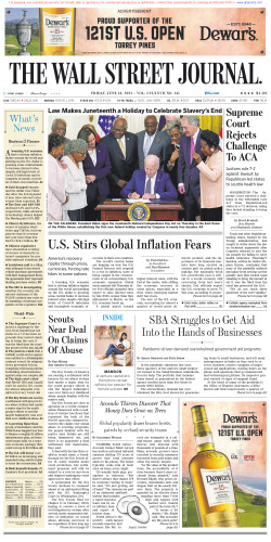 Wall Street Journal Friday June 18, 2021