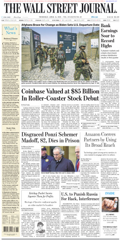 Wall Street Journal Thursday April 15, 2021