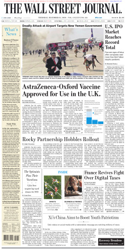 Wall Street Journal Thursday December 31, 2020