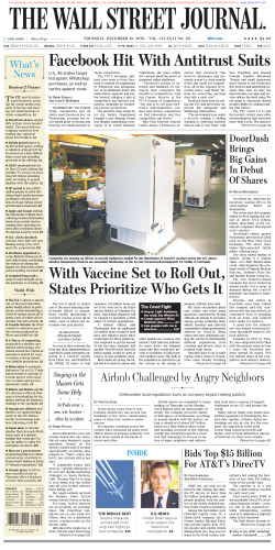Wall Street Journal Thursday December 10, 2020