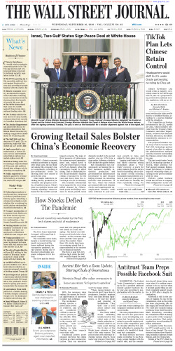 Wall Street Journal Wednesday September 16, 2020