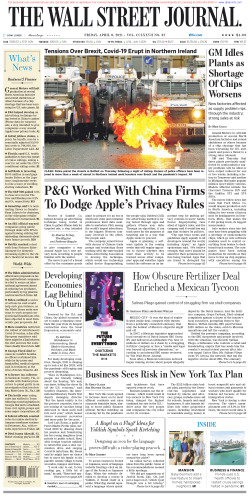 Wall Street Journal Friday April 9, 2021