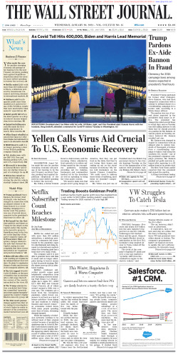 Wall Street Journal Wednesday January 20, 2021