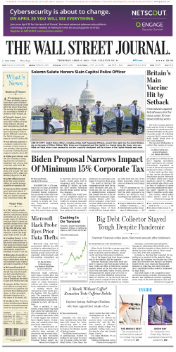 Wall Street Journal Thursday April 8, 2021