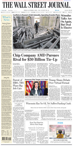 Wall Street Journal Friday October 9, 2020