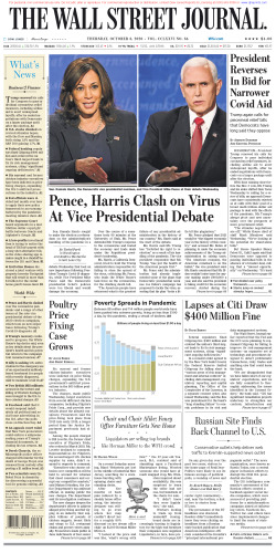 Wall Street Journal Thursday October 8, 2020