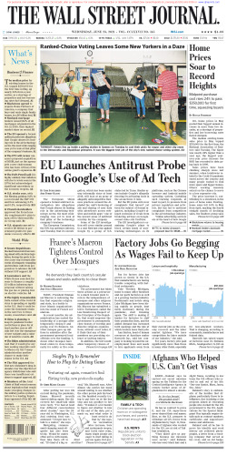 Wall Street Journal Wednesday June 23, 2021