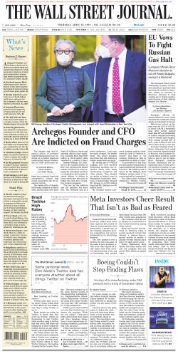 Wall Street Journal Thursday April 28, 2022