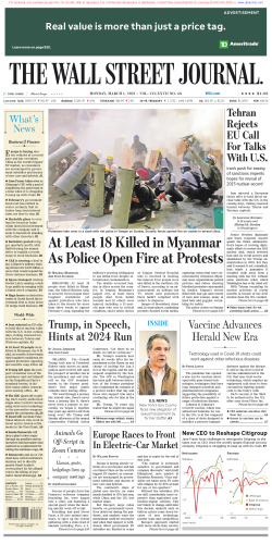 Wall Street Journal Monday March 1, 2021