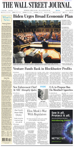 Wall Street Journal Thursday April 29, 2021