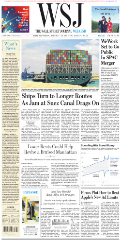 Wall Street Journal Saturday March 27, 2021