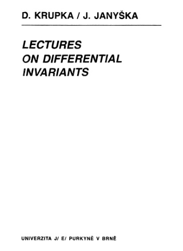 Lectures on differential invariants