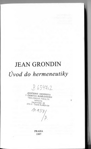 Úvod do hermeneutiky