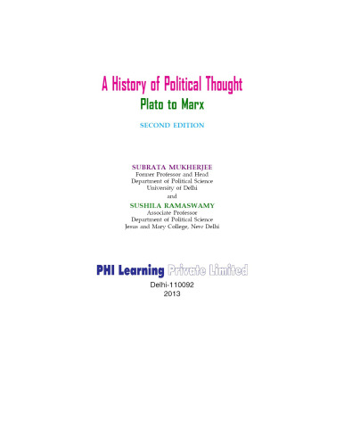 A History of Political Thought: Plato to Marx, Second Edition