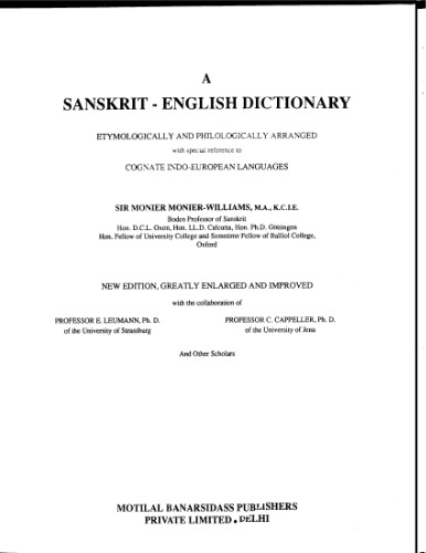 The Student's English-Sanskrit Dictionary