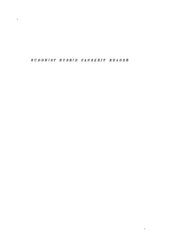 Buddhist Hybrid Sanskrit Reader