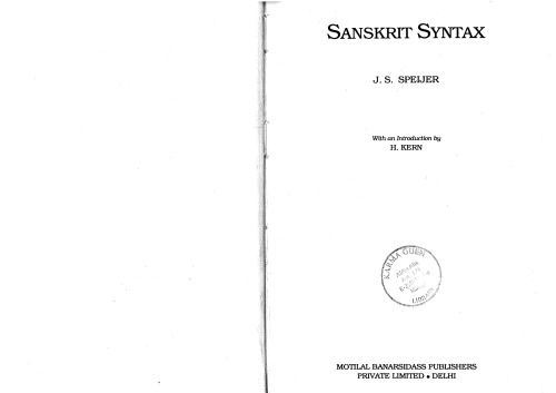 Sanskrit Syntax