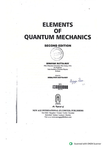 Elements of Quantum Mechanics