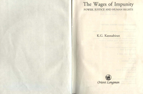 Wages of Impunity: Power, Justice and Human Rights
