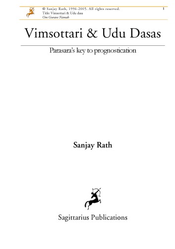 Vimsottari and Udu Dasa's: Parasara's key to prognostication