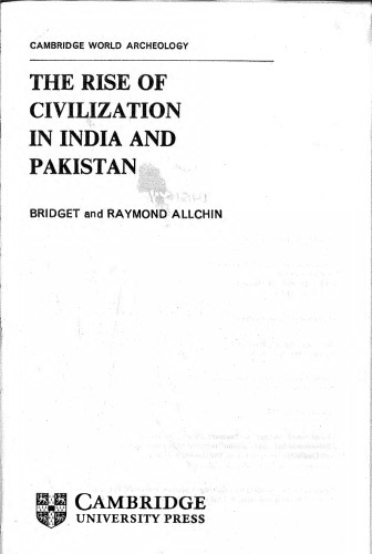 The Rise in Civilization in India and Pakistan