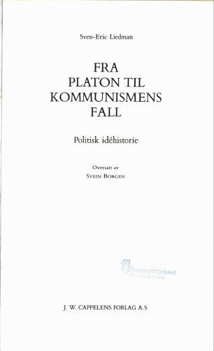 Fra Platon til kommunismens fall : politisk idéhistorie