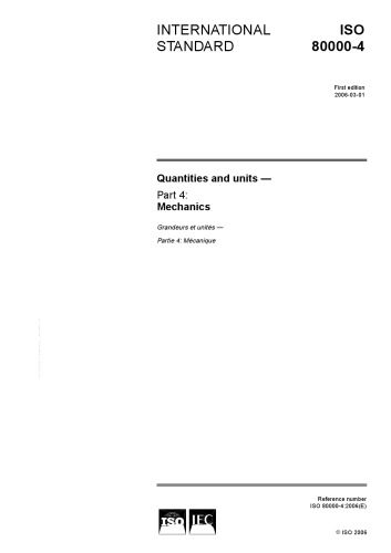 ISO 80000-4 - Quantities and units - Part 4: Mechanics