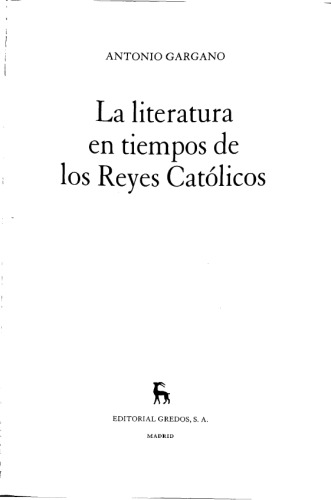 La literatura en tiempos de los reyes católicos