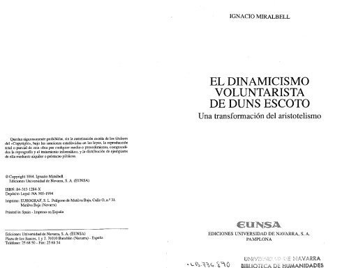 El dinamicismo voluntarista de Duns Escoto