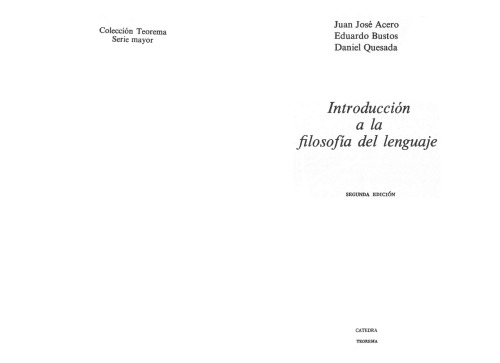 Introducción a la filosofia del lenguaje