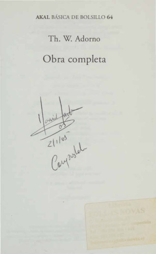 Mínima moralia. Reflexiones desde la vida dañada
