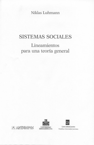 Sistemas sociales: lineamientos para una teoría general