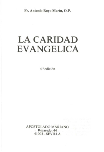 La caridad evangelica (4ᵃ ed.)