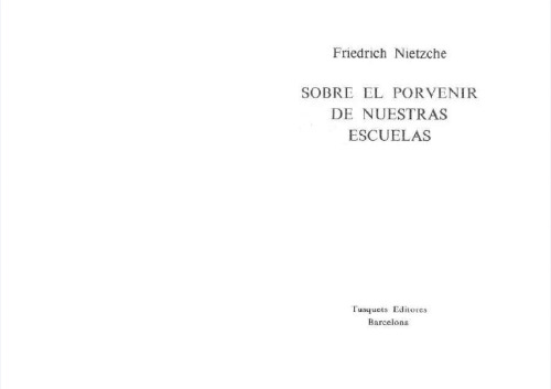 Sobre el porvenir de nuestras escuelas