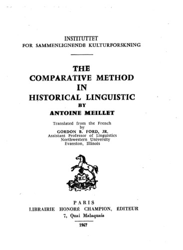 The comparative method in historical linguistics