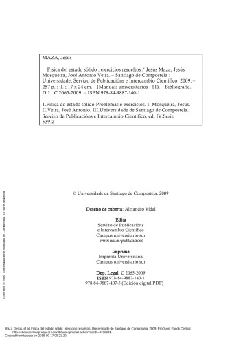 MU/11-Física del estado sólido: Ejercicios resueltos (Spanish Edition)
