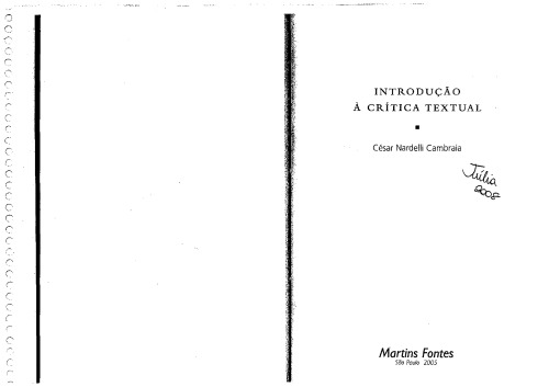 Introdução à crítica textual