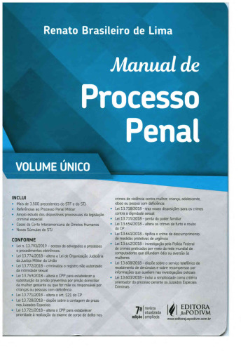Manual de Processo Penal - Volume Unico (Em Portugues do Brasil)