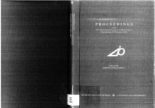 Proceedings of the 20th International Congress of Papyrologists, Copenhagen, 23-29 August, 1992