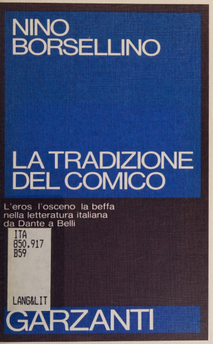 La tradizione del comico Letteratura e teatro da Dante a Belli
