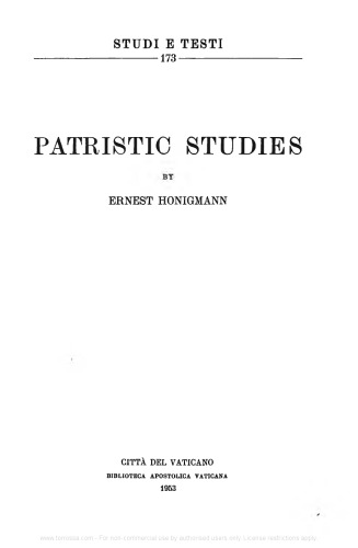 Patristic studies