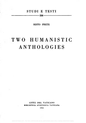 Two humanistic anthologies