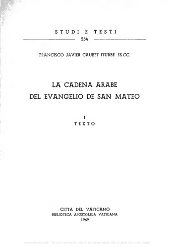 La cadena arabe del evangelio de San Mateo