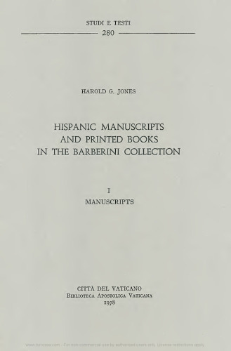 Hispanic manuscripts and printed books in the Barberini collection