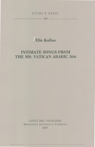 Intimate songs from the ms. Vatican Arabic 366